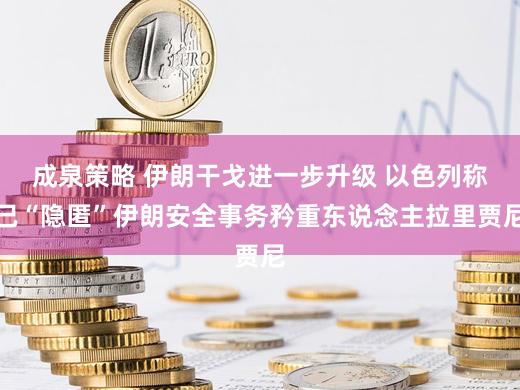 成泉策略 伊朗干戈进一步升级 以色列称已“隐匿”伊朗安全事务矜重东说念主拉里贾尼