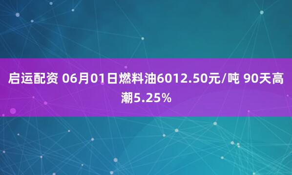启运配资 06月01日燃料油6012.50元/吨 90天高潮5.25%
